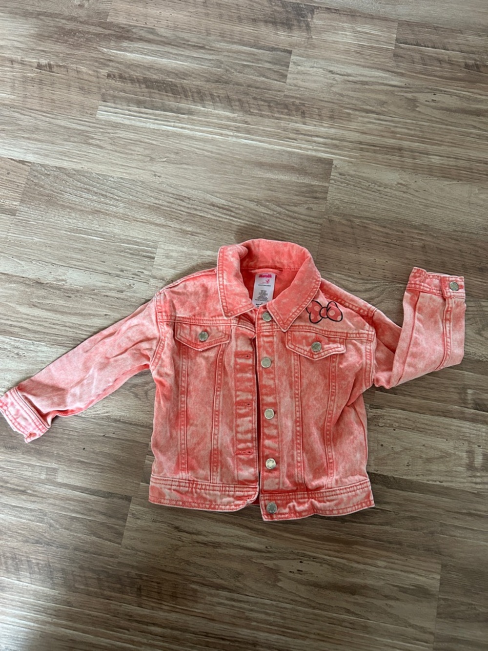 Kids Coral Pink Denim Jacket - Disney Minnie Mouse